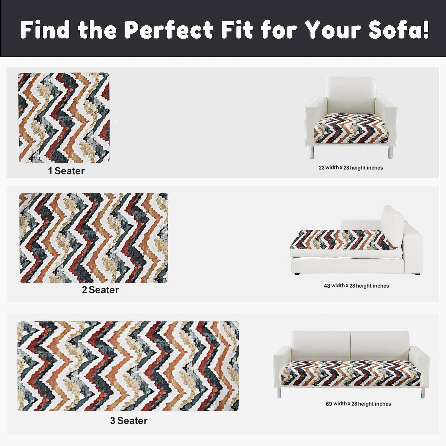 Premium 3D Printed Quilted Velvet Sofa Cover – 3 Seater