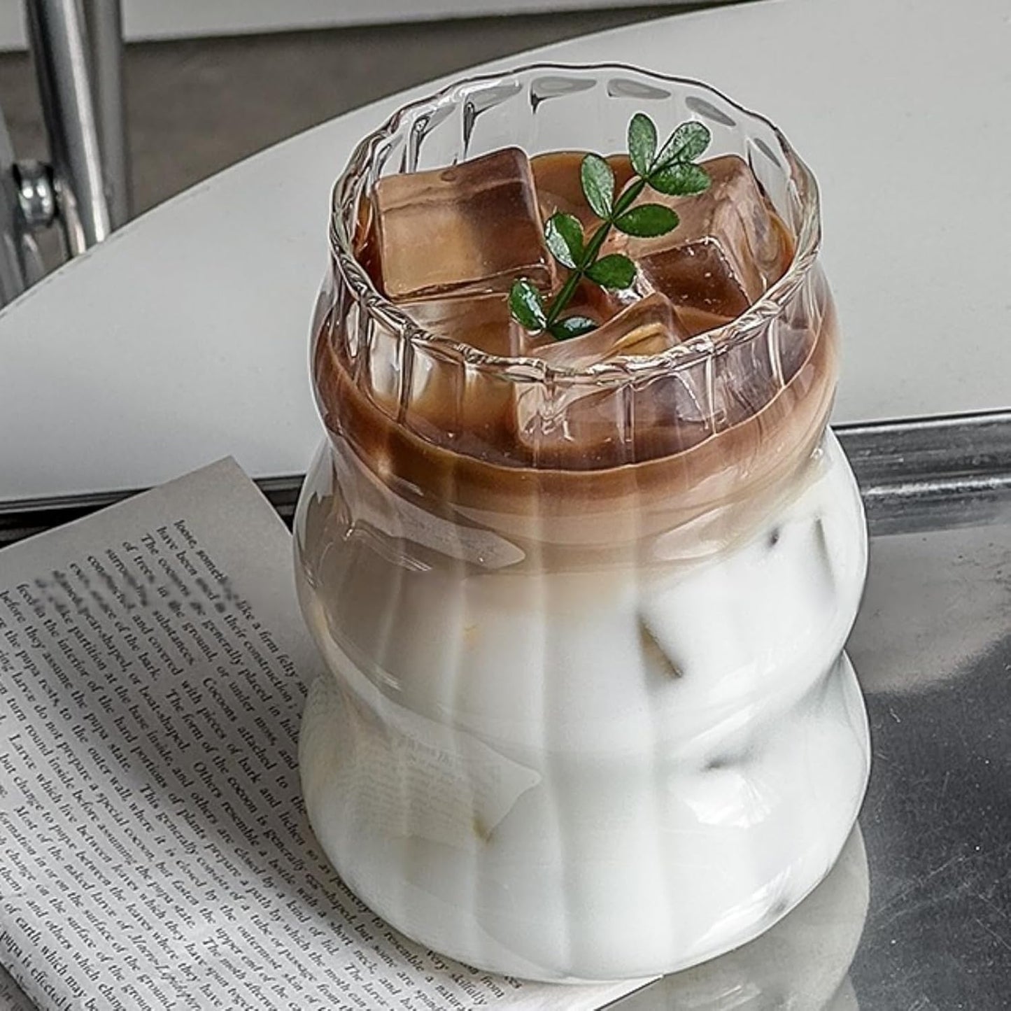 Premium Wave-Shaped Glass Tumblers Set – Pack of 2 (500 ml)