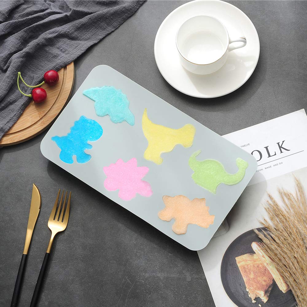 Kids Cartoon Different Shapes Candy Fondant Mould Cake Decorating Tools - 6 Slot Dinosaur Shaped Mould