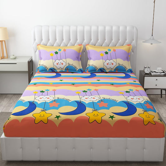 Cartoon Comfort Microfiber Kids Bedsheet Set β Double (90x90 inch)