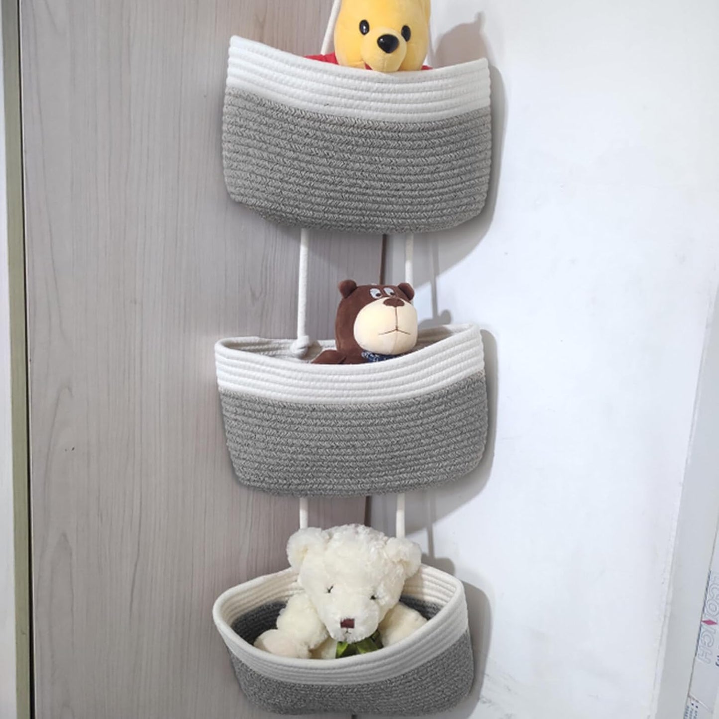 Hanging Basket Large 3 Tier Storage Bag for Indoor Tabletop Bathroom Bedroom Hanging Basket