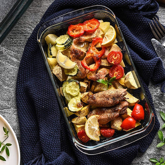 Clear Glass Baking Dish for Oven Glass Pan Cooking Casserole Dish Rectangular Baking Pan Glass Bake-ware (1) 1100ML