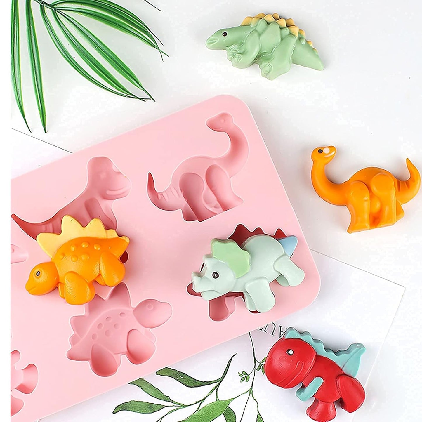 Kids Cartoon Different Shapes Candy Fondant Mould Cake Decorating Tools - 6 Slot Dinosaur Shaped Mould