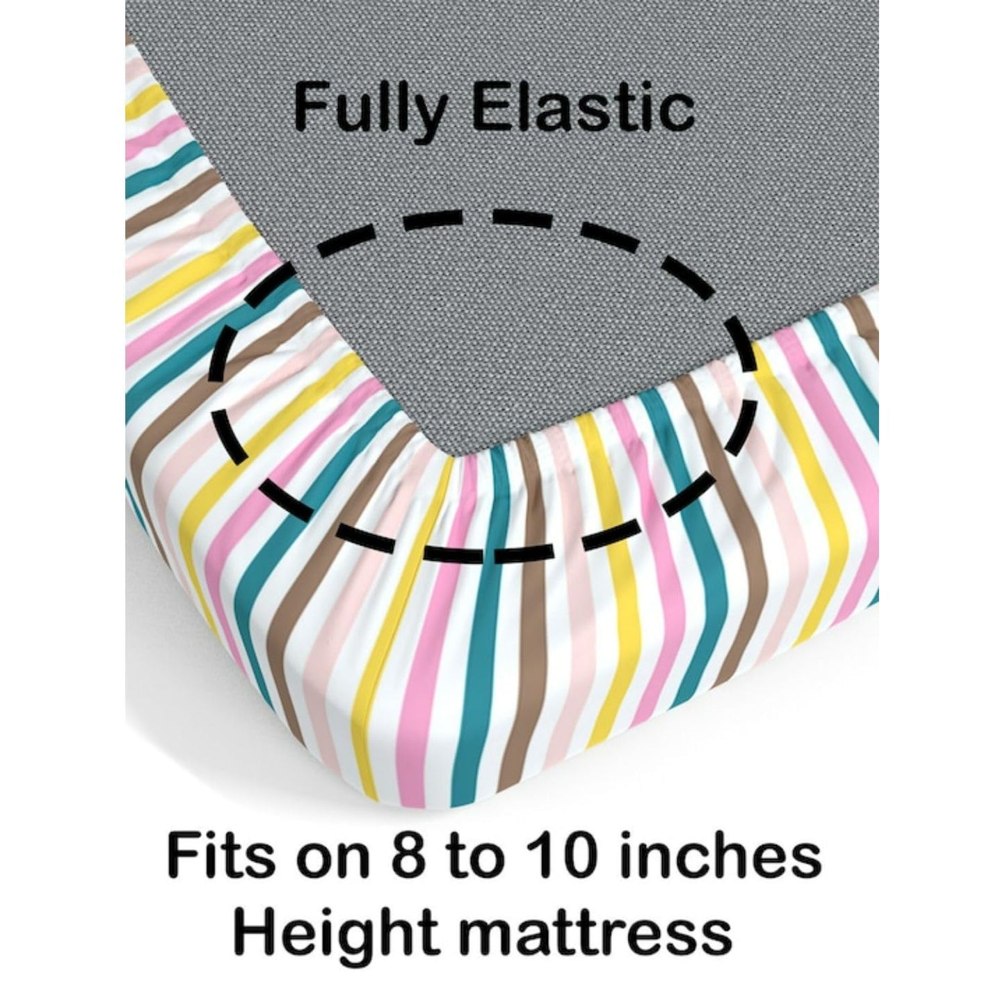 King Size 3D Printed Elastic Fitted Bedsheet Set – 160 GSM | Unisex Kids Design