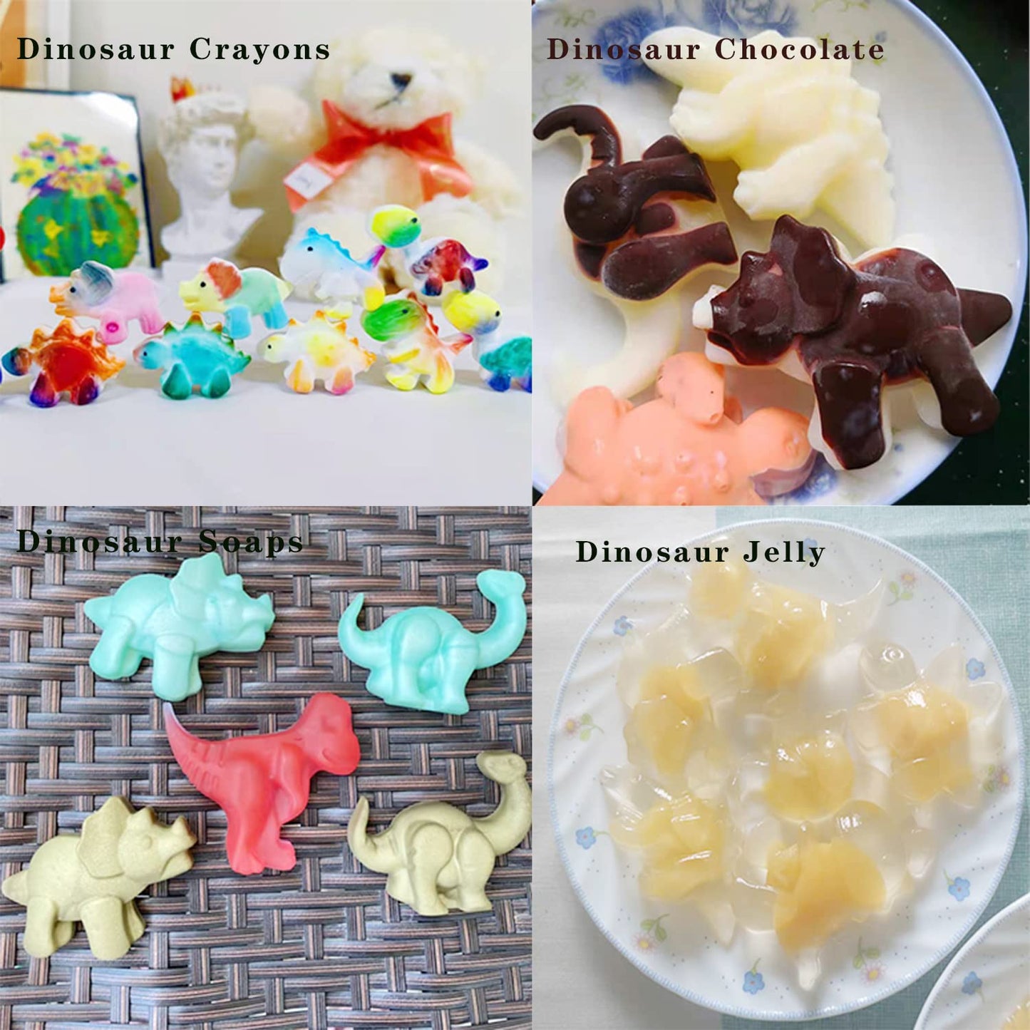 Kids Cartoon Different Shapes Candy Fondant Mould Cake Decorating Tools - 6 Slot Dinosaur Shaped Mould