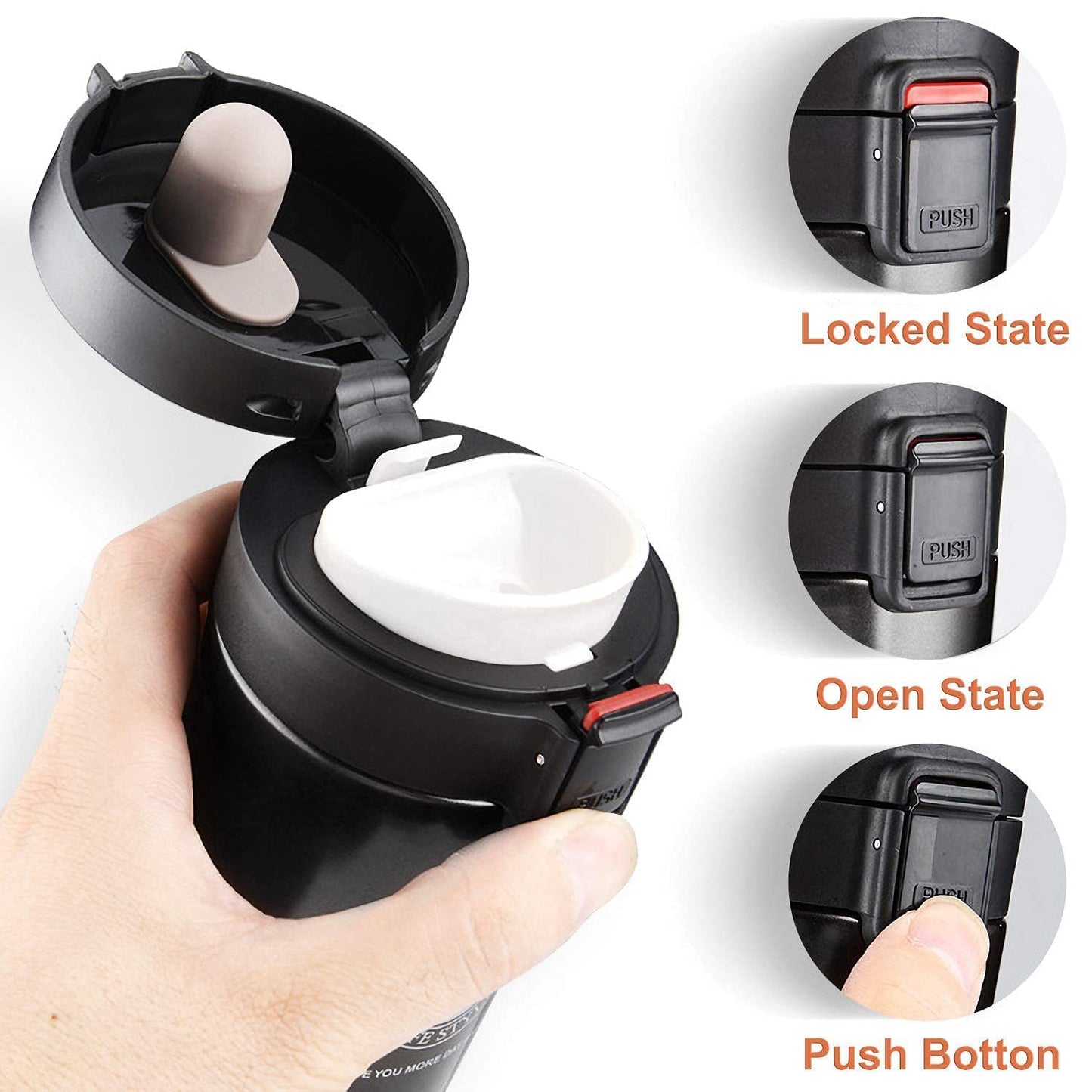 Stainless Steel Vacuum Insulated Thermos Flask Mug (380 ML, 1 Pc)