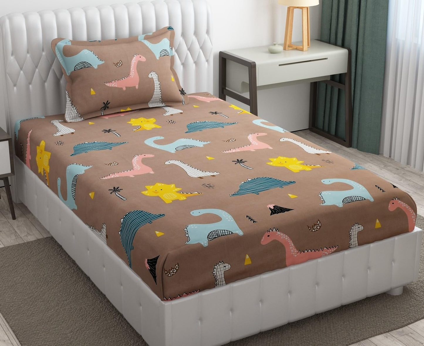 Brown Safari Kids Bedsheet Set – Soft Cotton Feel