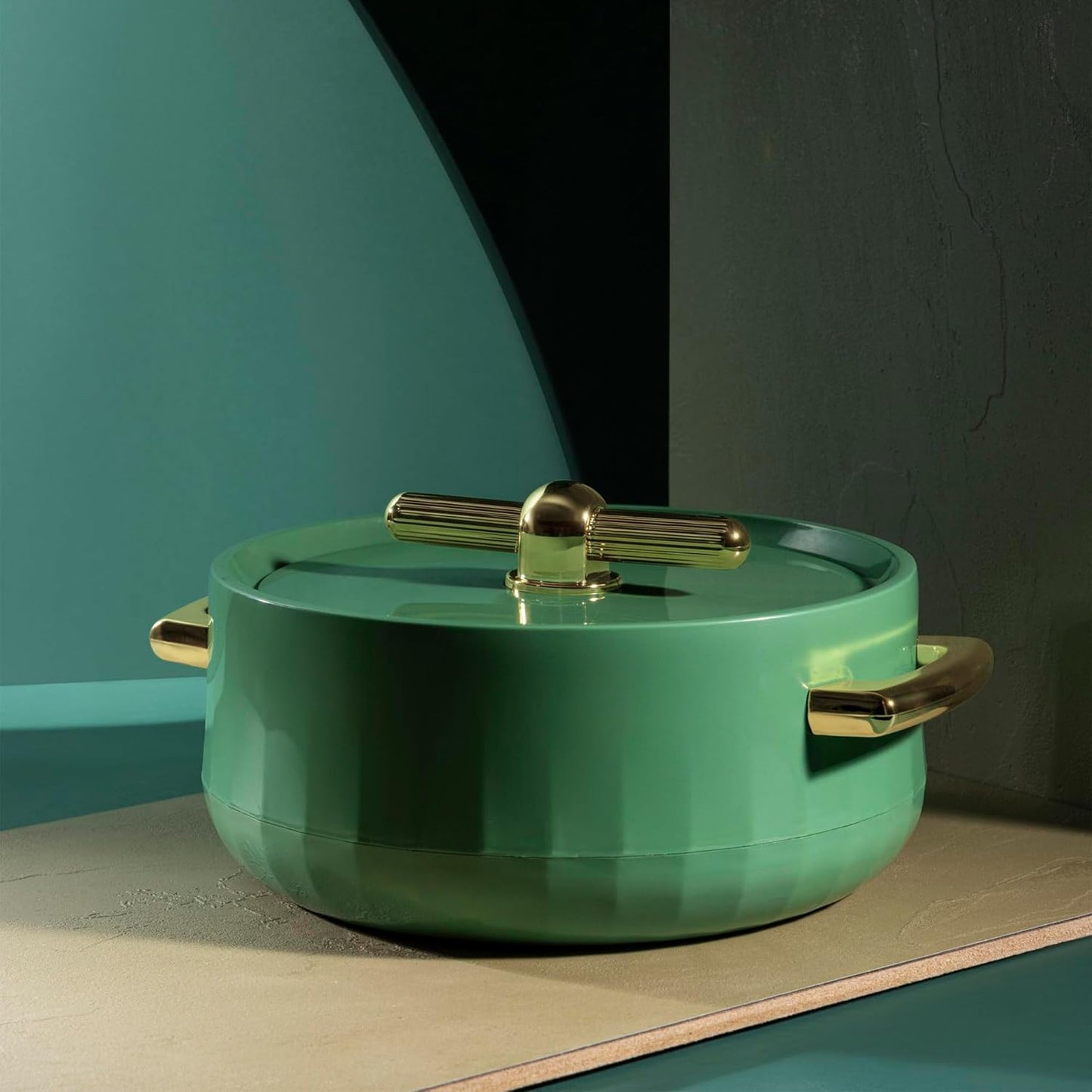 Elegance  Royal Sea Green Inner Steel Casserole Set of 3 (1700ml, 1200ml, 600ml)