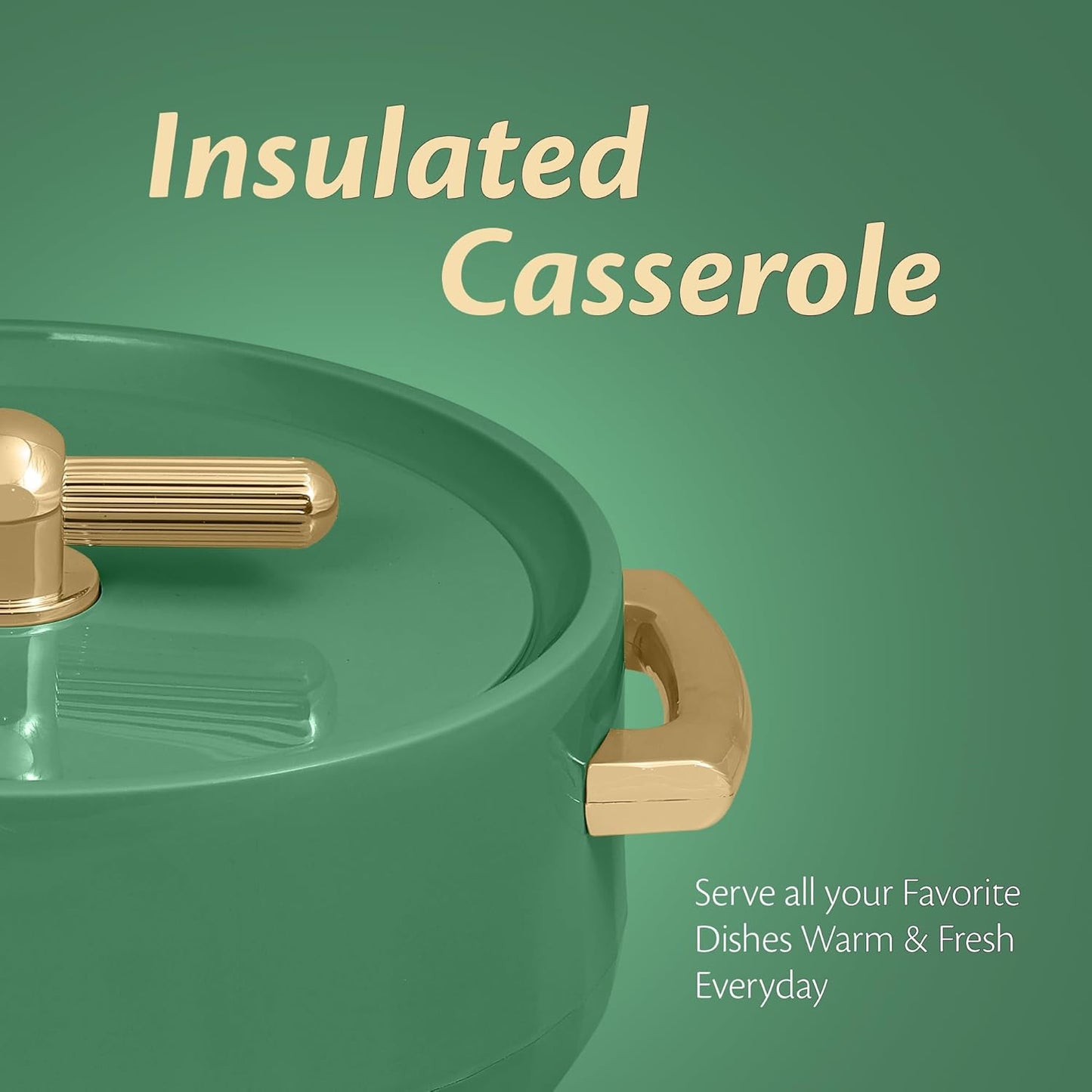 Elegance  Royal Sea Green Inner Steel Casserole Set of 3 (1700ml, 1200ml, 600ml)
