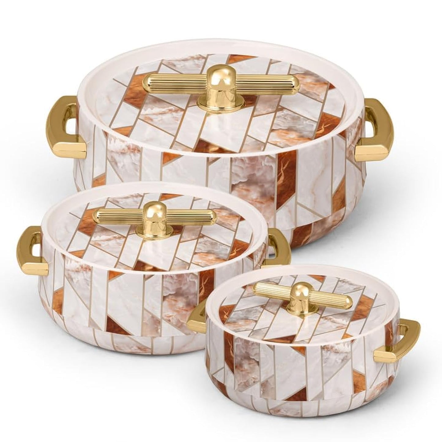 Elegance Royal Inner Steel Casserole Set of 3 (1700ml, 1200ml, 600ml)