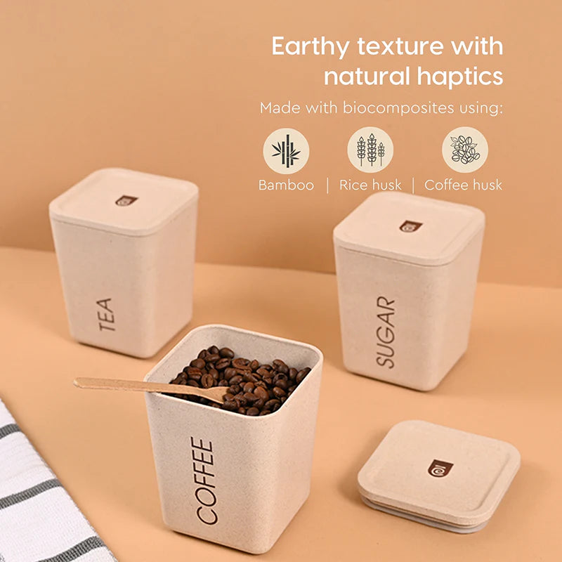 Kitchen Storage Jars & Containers Kitchen Storage Jars & Containers | Airtight Container Set | Sand Castle – 800ml Each (Set of 3)