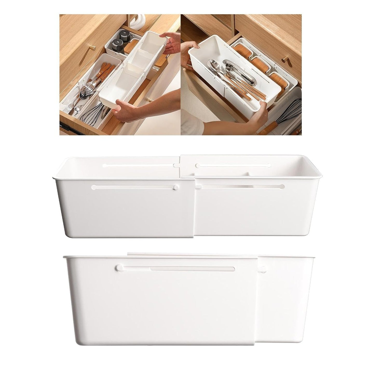Adjustable Drawer Organizer Removable for Kitchen Office Supplies Study Room (Pack of 3)