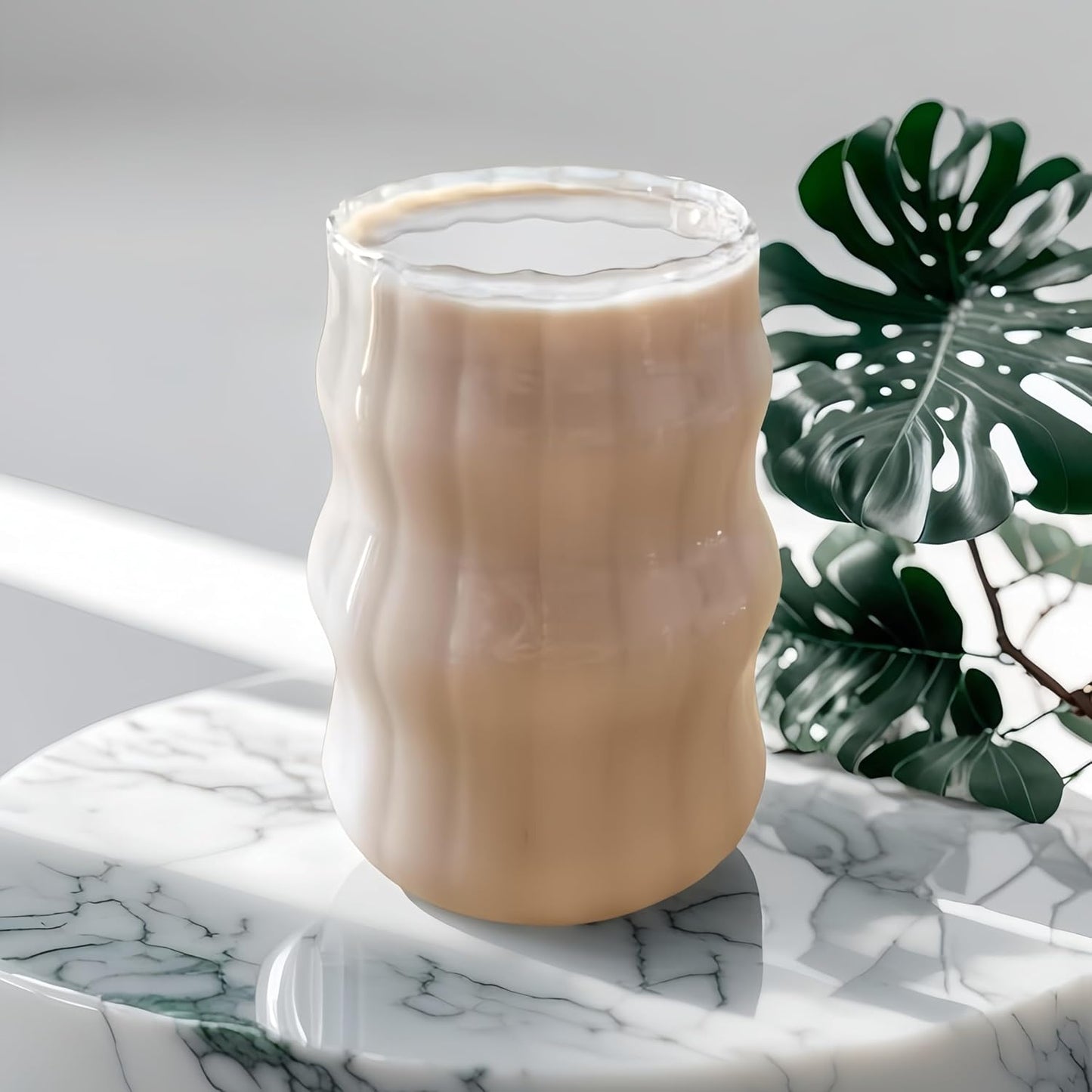 Premium Wave-Shaped Glass Tumblers Set – Pack of 2 (500 ml)