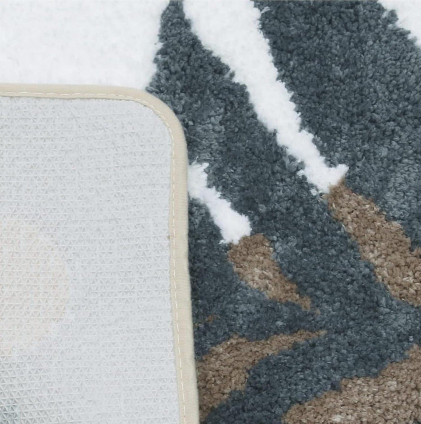 Stylish Leaf Design Microfiber Polyester Bedside Runner Doormat