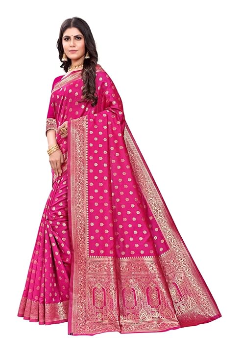 Rani Raiment Women's Pure Kanjivaram Silk Saree Banarasi Soft Sari With Blouse Piece For Wedding