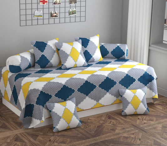 Multi-Color Premium 8-Piece Cotton Diwan Set
