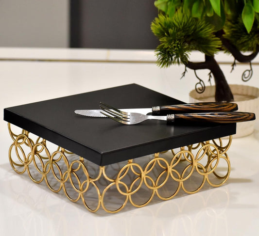 Black & Gold Metal Cupcake Stand – Multipurpose Dessert Display