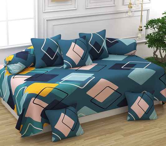 3D Printed Elegance & Vibrant Premium Diwan Set  – 8 Piece