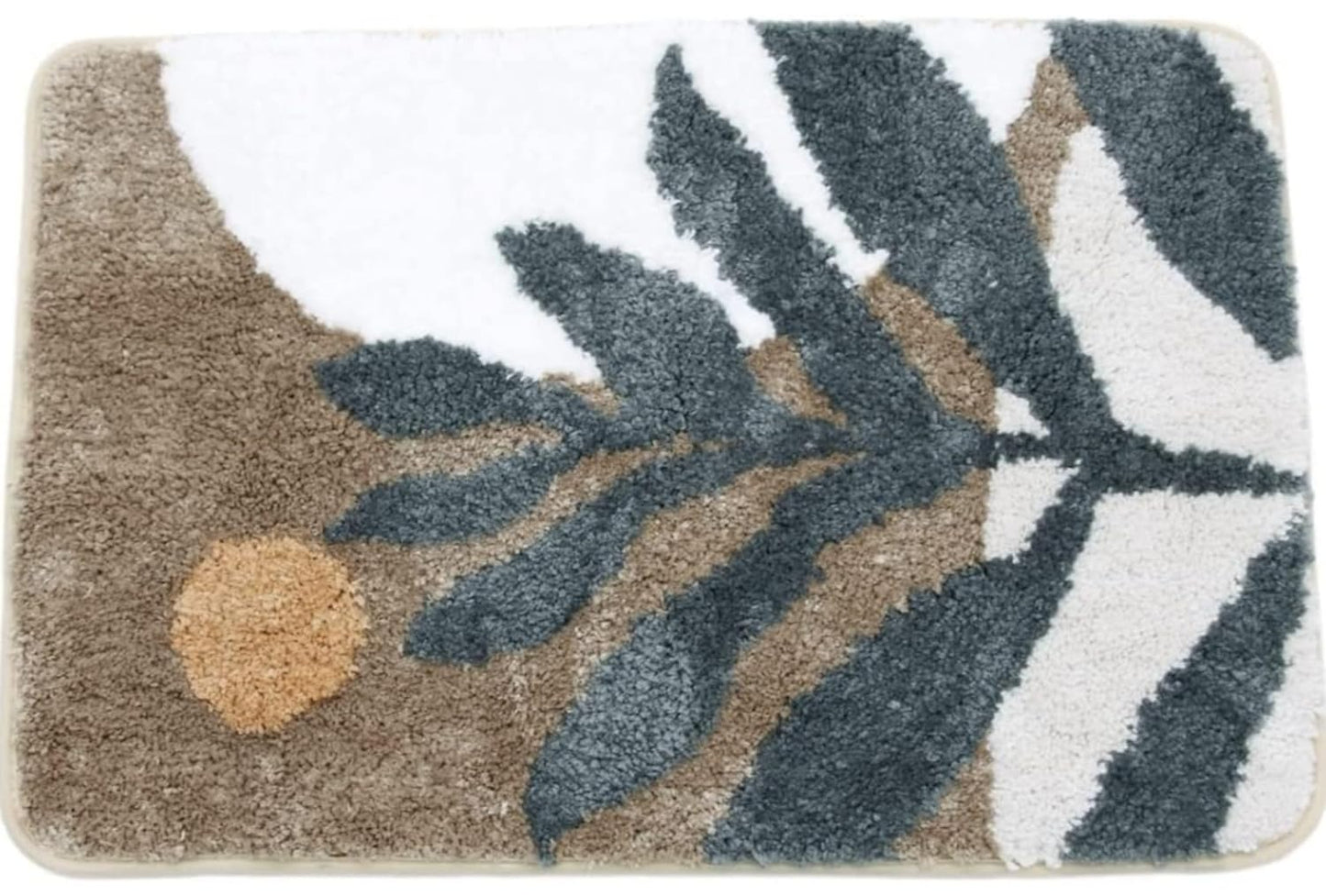 Stylish Leaf Design Microfiber Polyester Bedside Runner Doormat