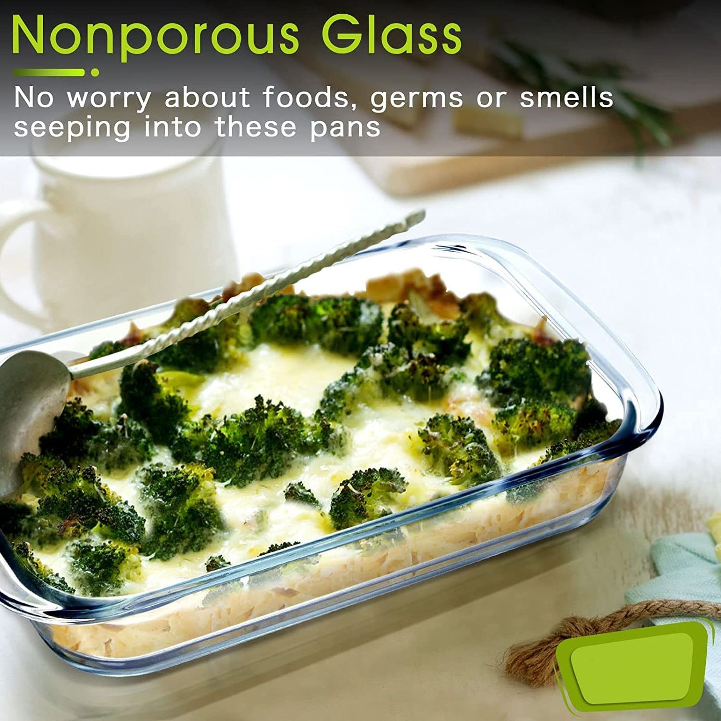 Clear Glass Baking Dish for Oven Glass Pan Cooking Casserole Dish Rectangular Baking Pan Glass Bake-ware (1) 1100ML