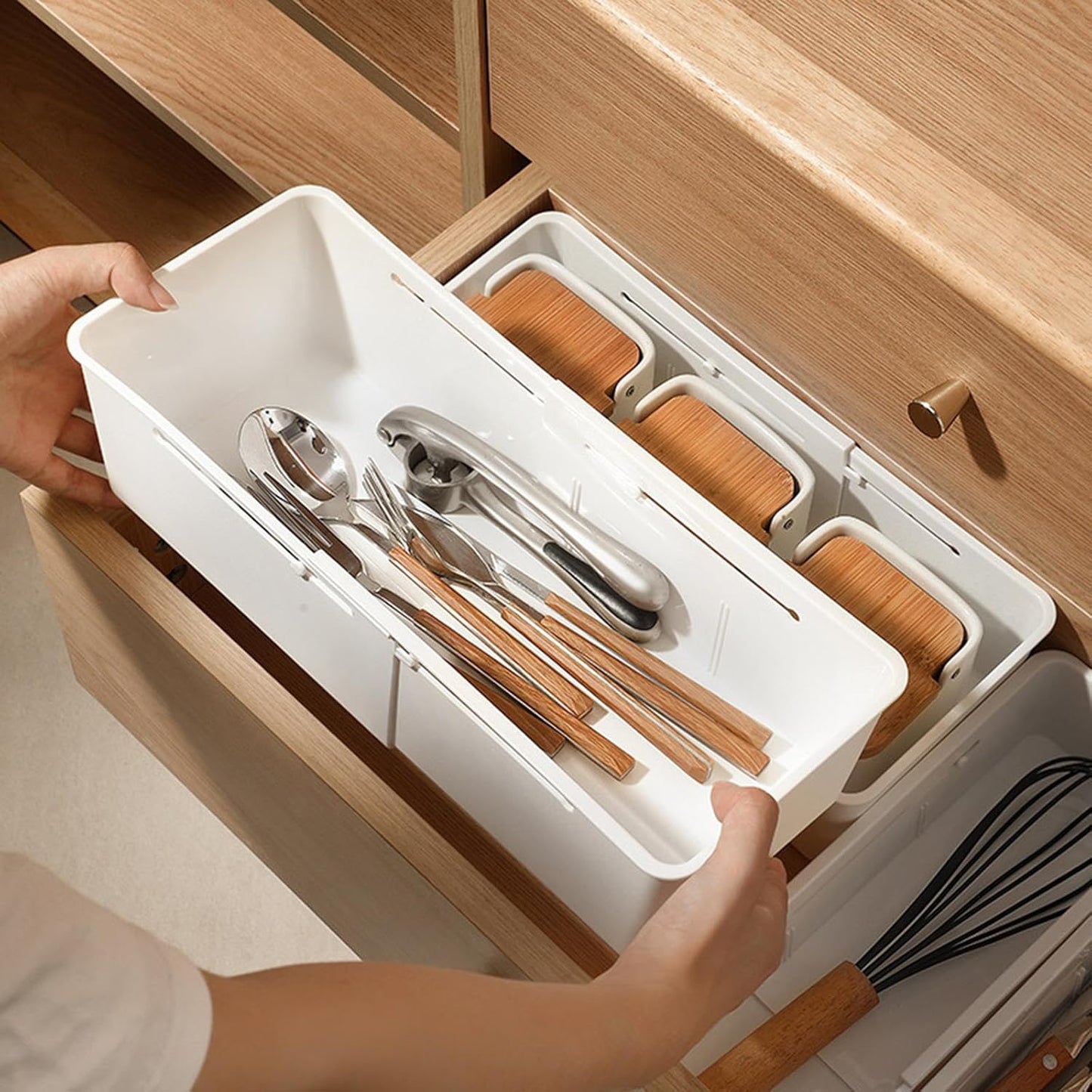 Adjustable Drawer Organizer Removable for Kitchen Office Supplies Study Room (Pack of 3)
