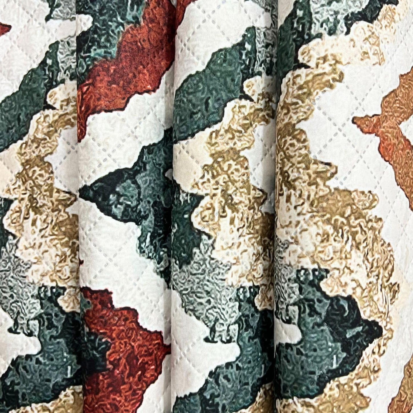 Premium 3D Printed Quilted Velvet Sofa Cover – 3 Seater
