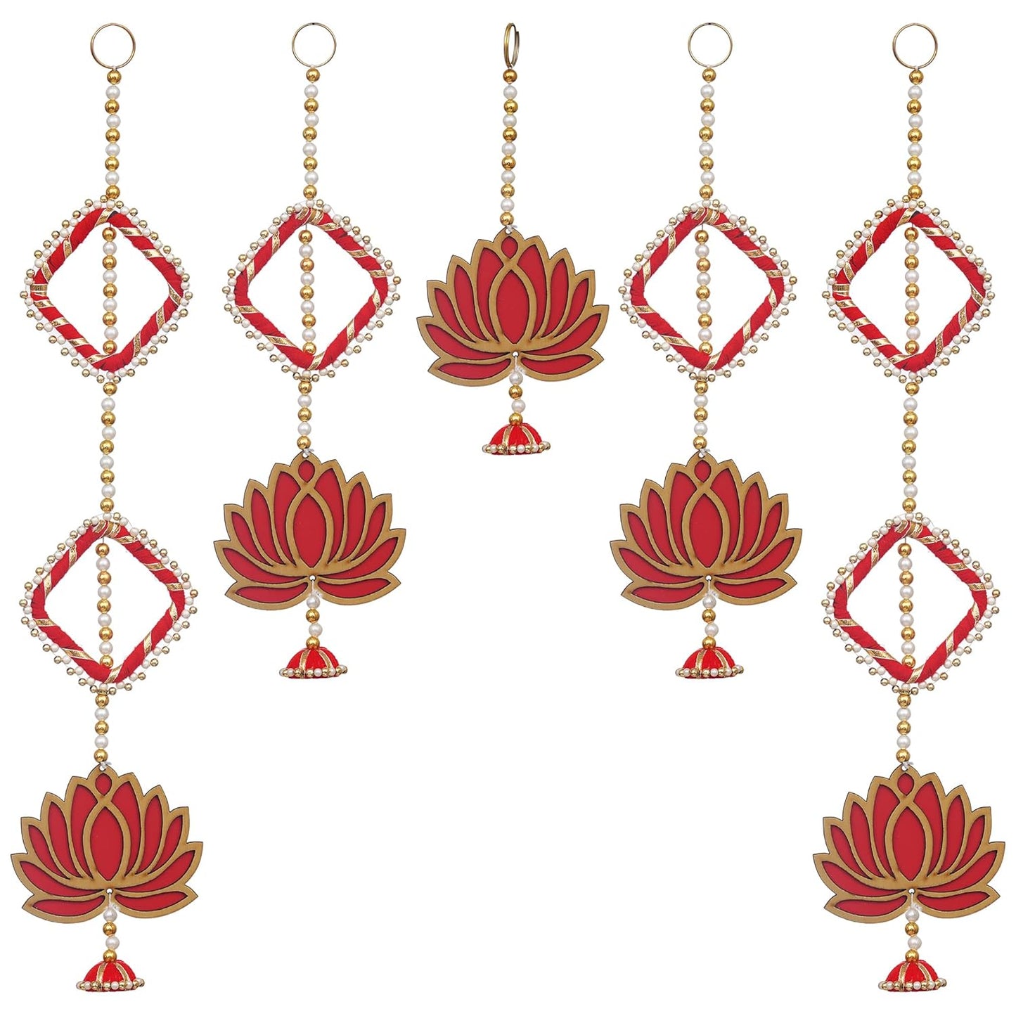 Lotus Flower Design Hangings for Decoration – Set of 5