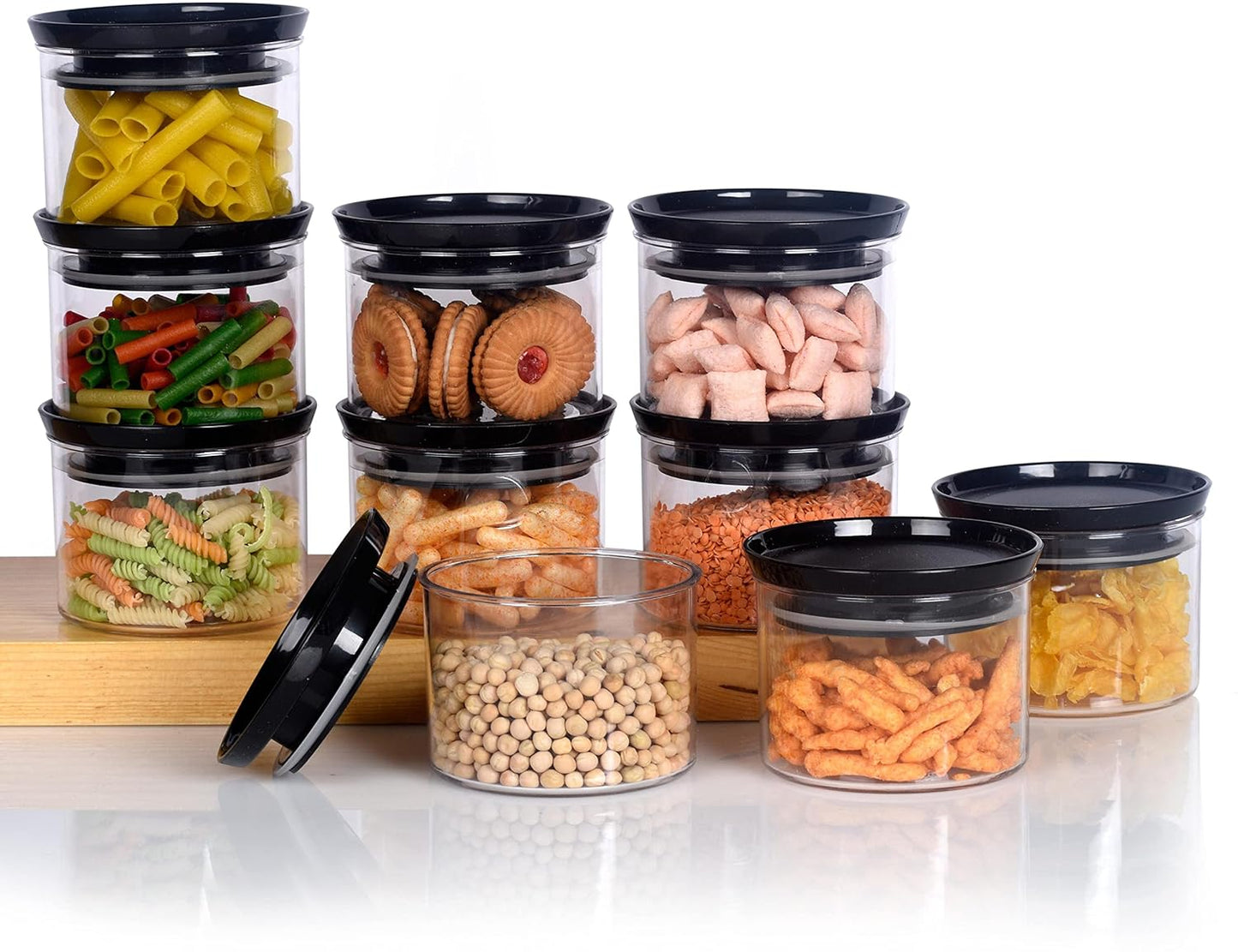 New Premium Series Container 100% Unbreakable Air Tight Container 500 ml Container – Pack of 10 (Grey)