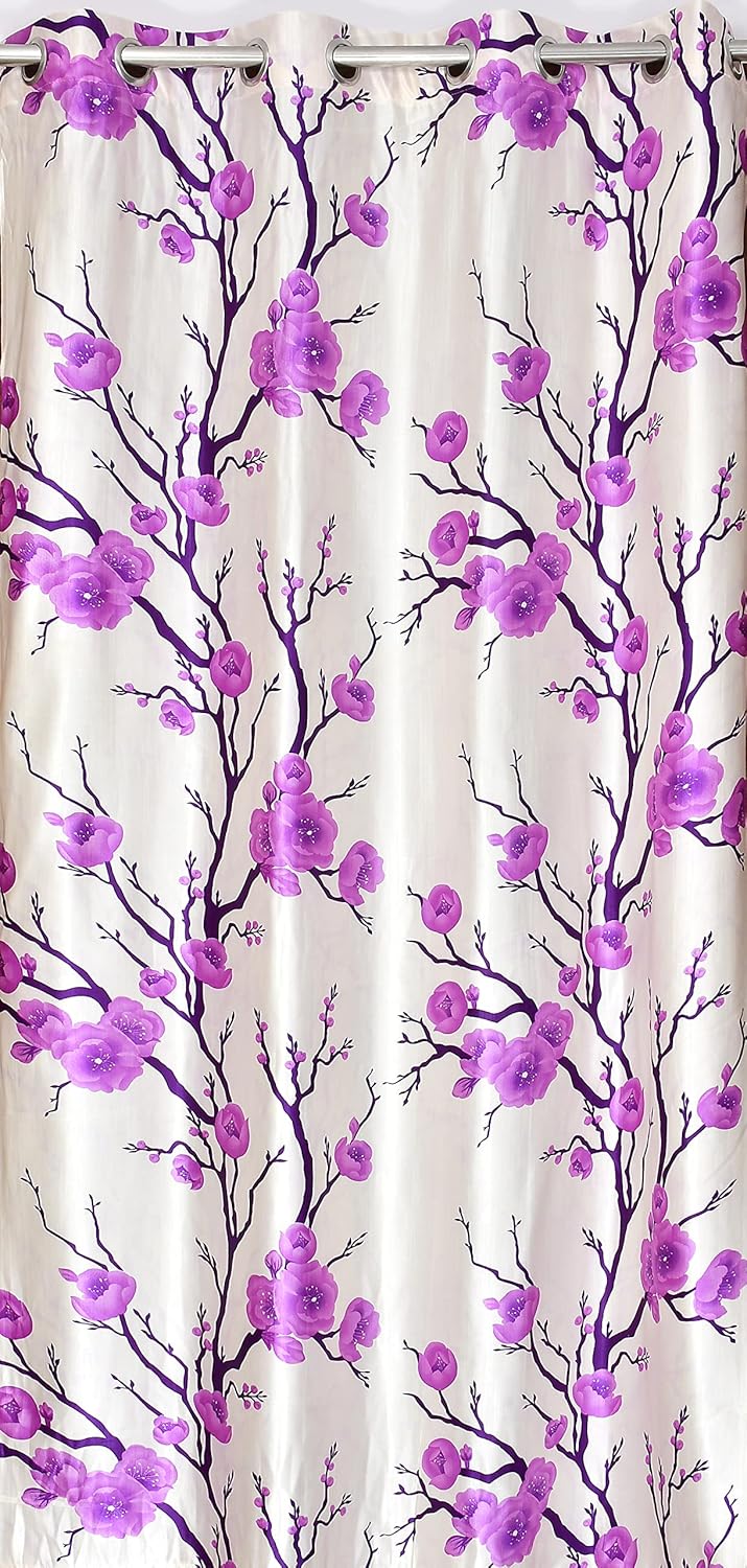 Floral Stylish Polyester Curtains – Set of 3