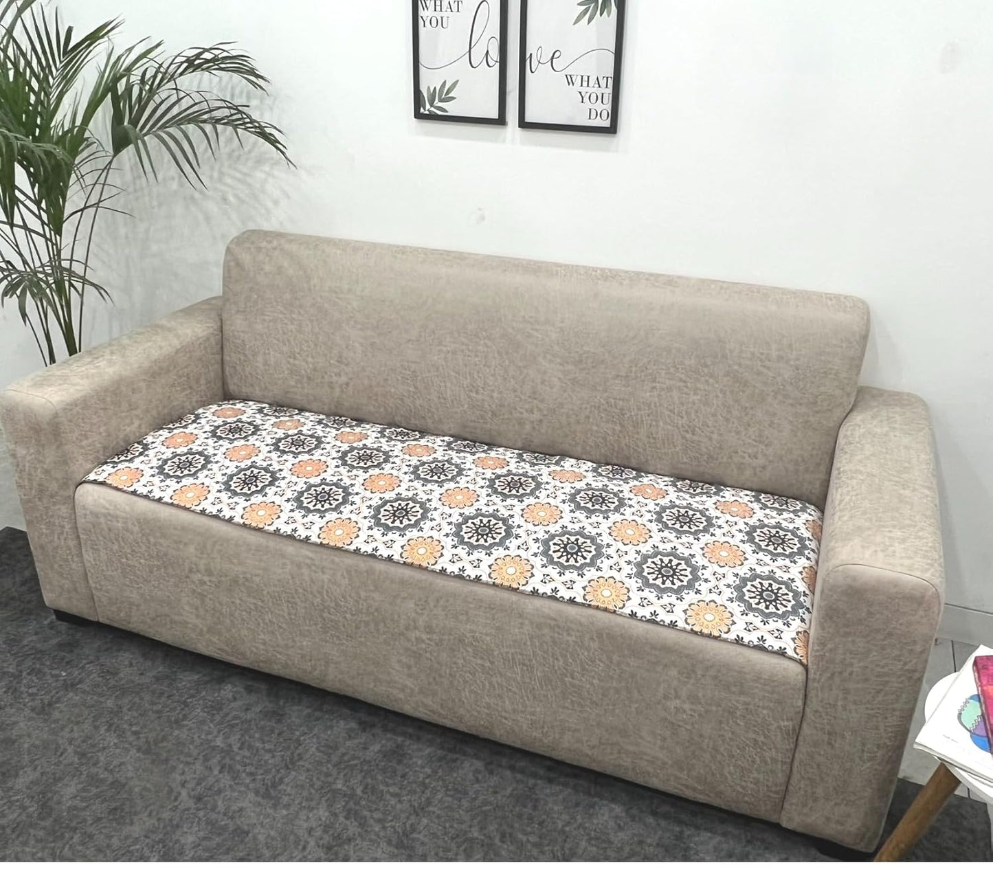 Ethnic Printed Velvet Sofa Cover Set – 3 Seater