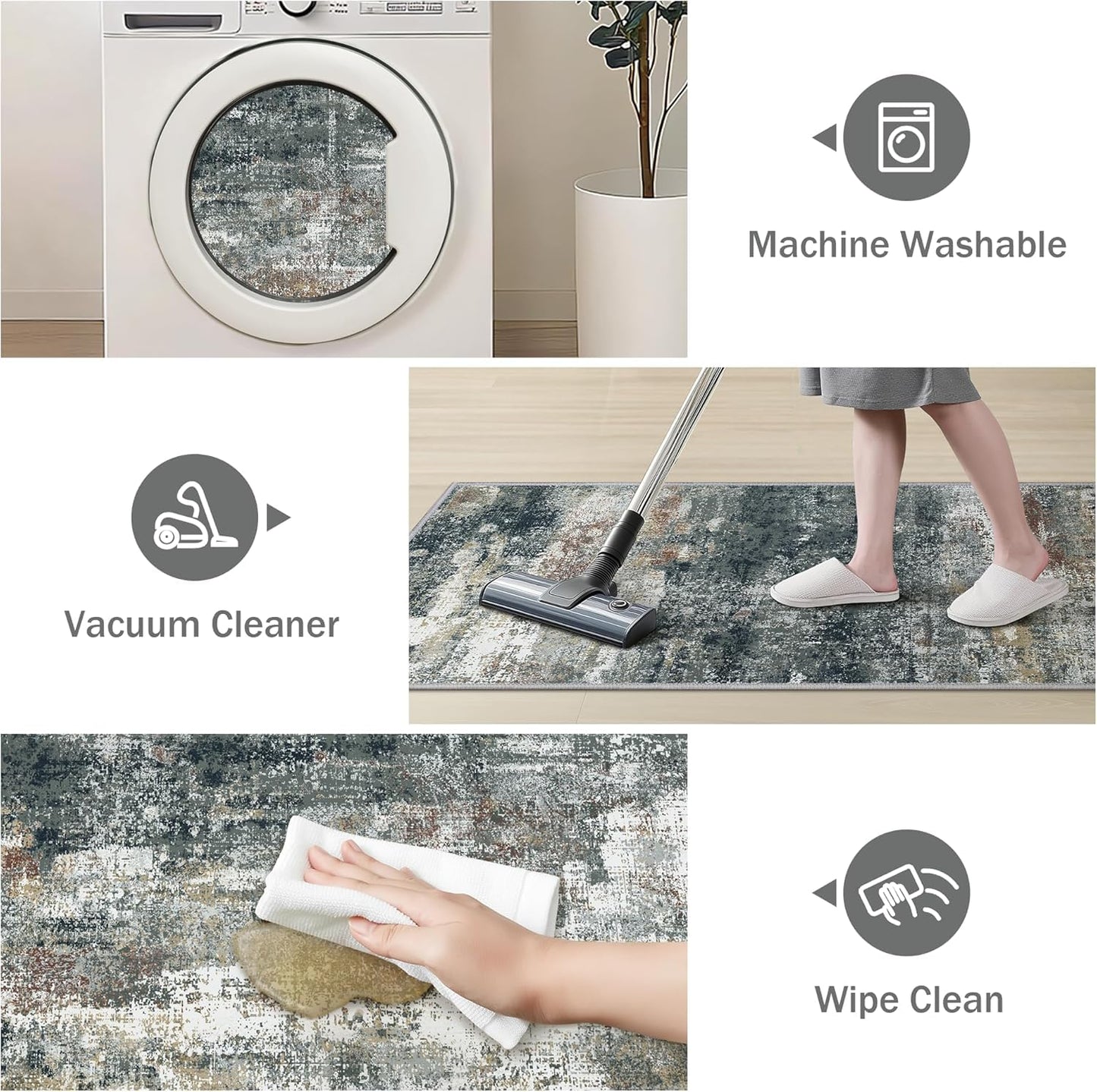Non-Slip Comfort Mats, Anti-Fatigue Kitchen Rug Set – 2 Piece (Rubber)