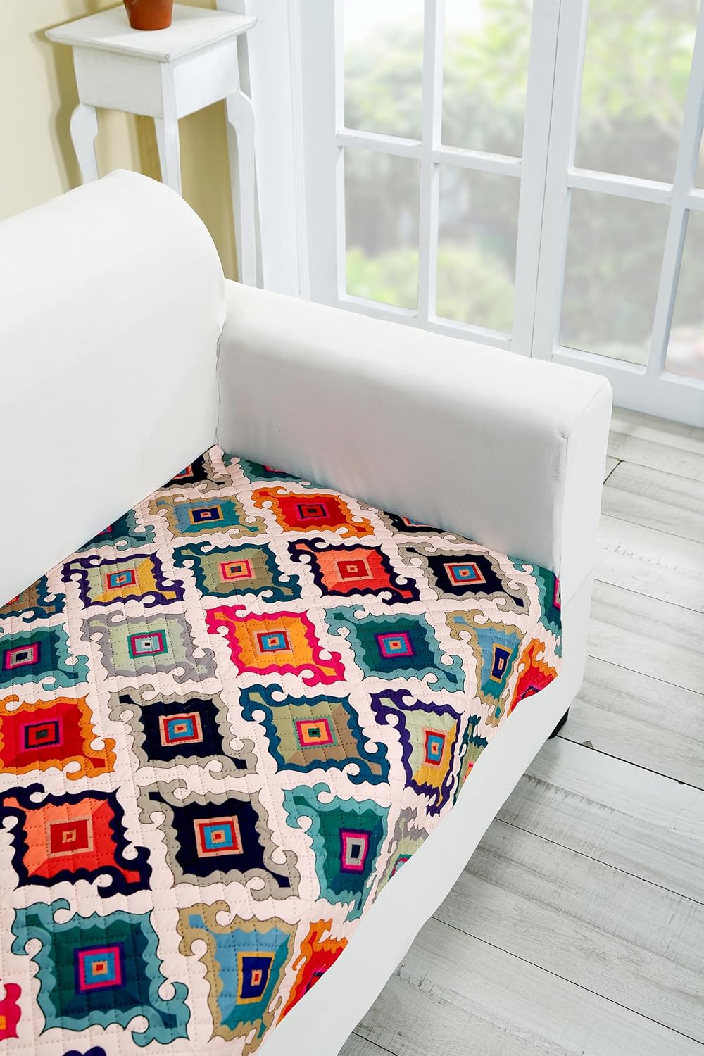 Velvura Ethnic Velvet Sofa Cover Mats – 3 Seater (Set of 2)