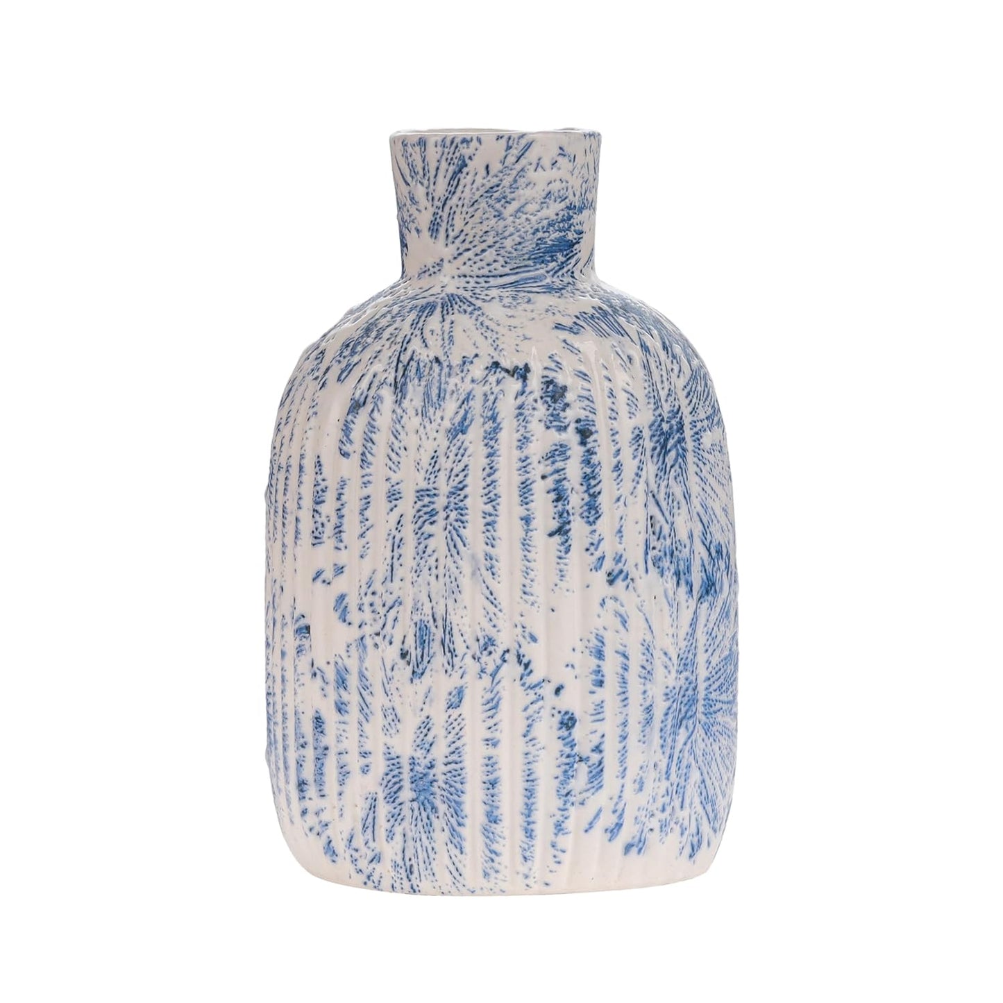 Round Handicraft Ceramic Vase – Multicolor Decor Accent