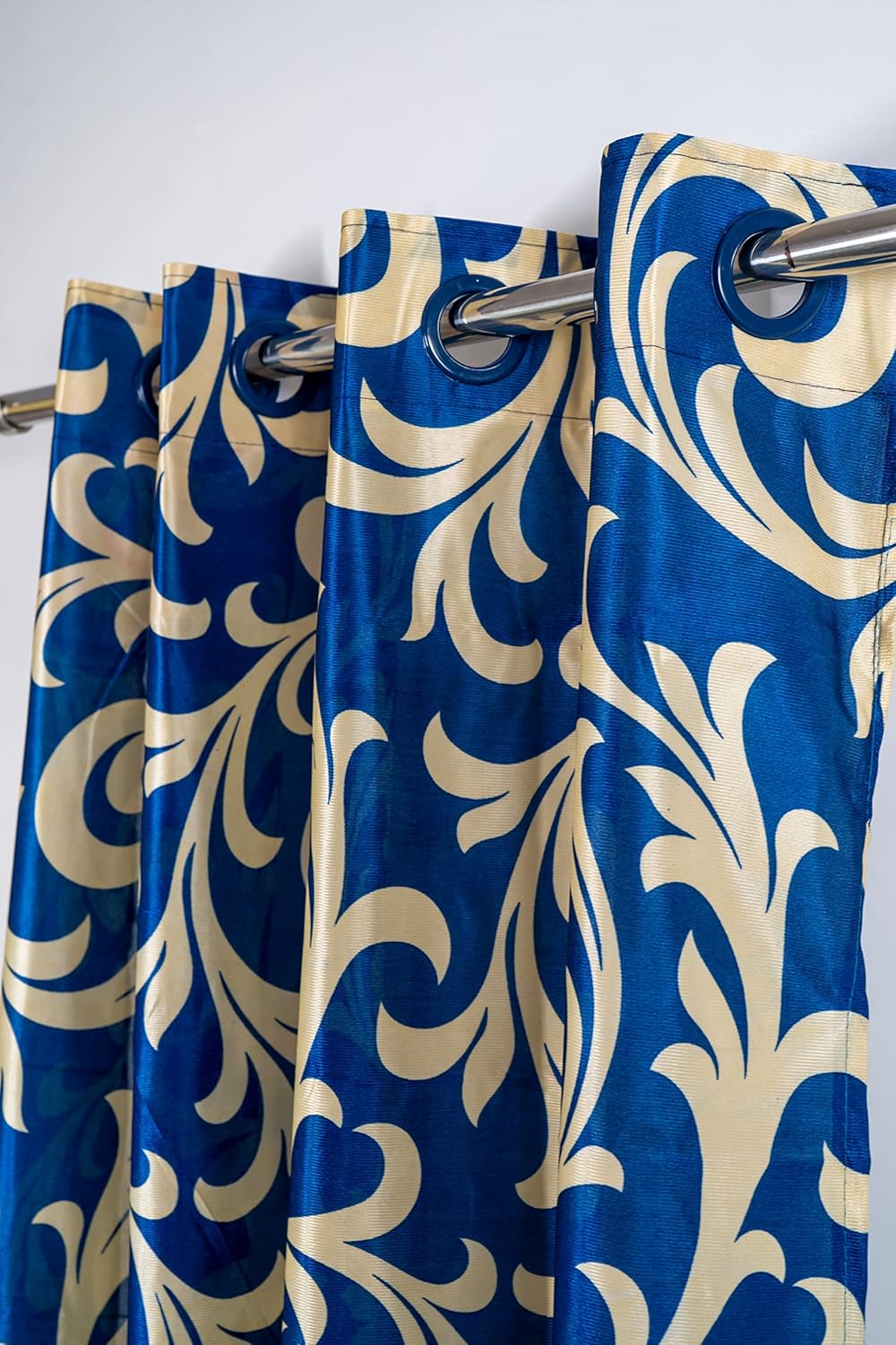 Floral Print Polyester Standard Curtain Pack of 2