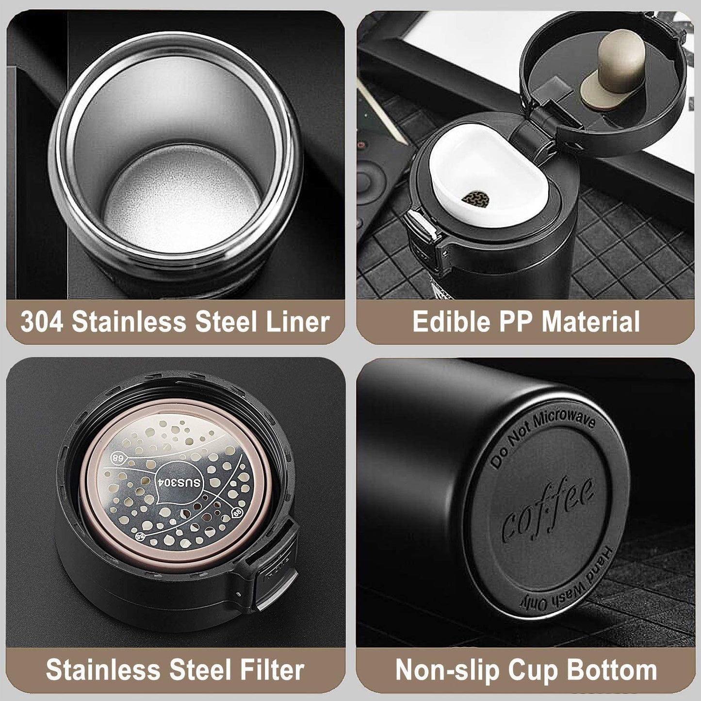 Stainless Steel Vacuum Insulated Thermos Flask Mug (380 ML, 1 Pc)