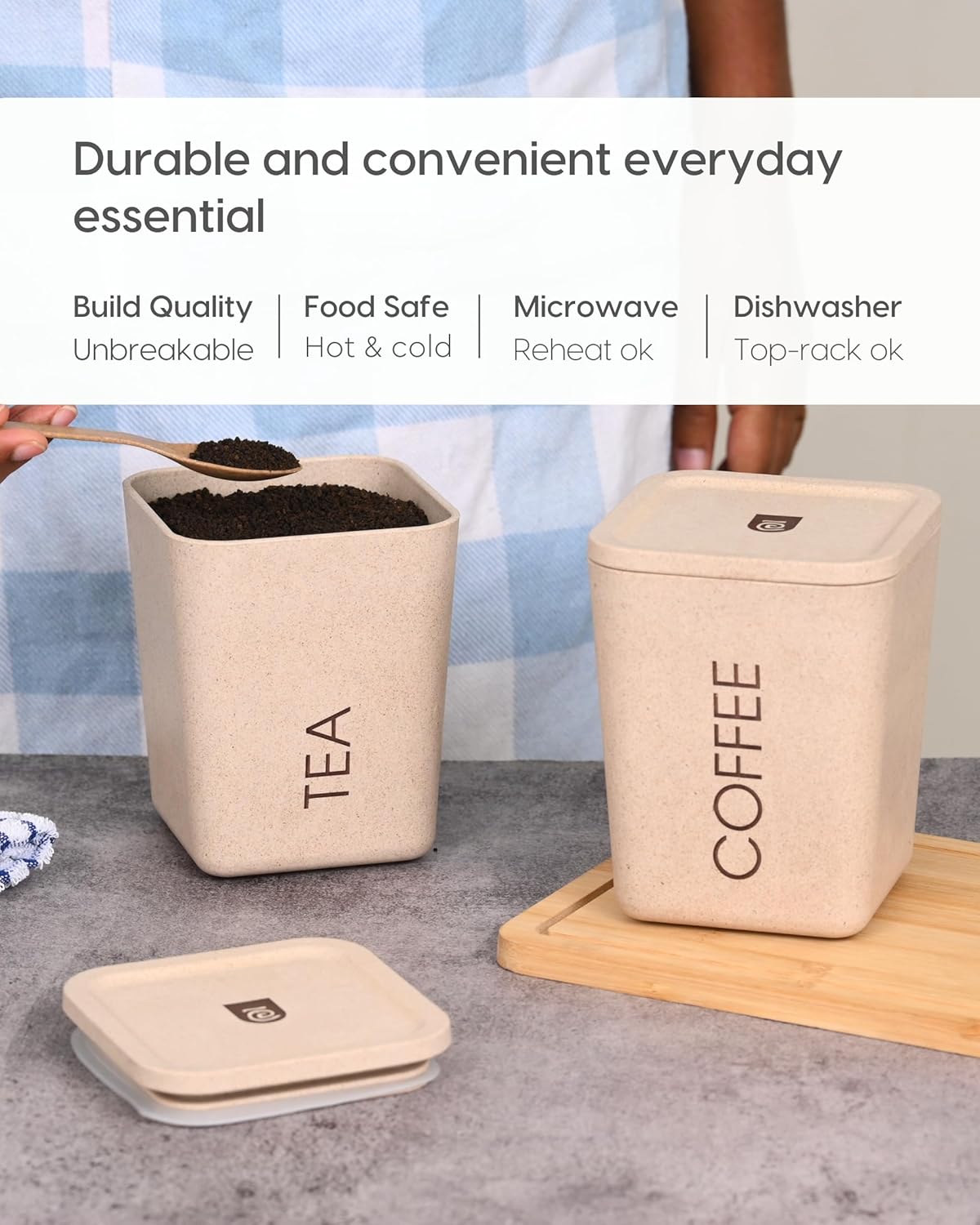 Kitchen Storage Jars & Containers Kitchen Storage Jars & Containers | Airtight Container Set | Sand Castle – 800ml Each (Set of 3)