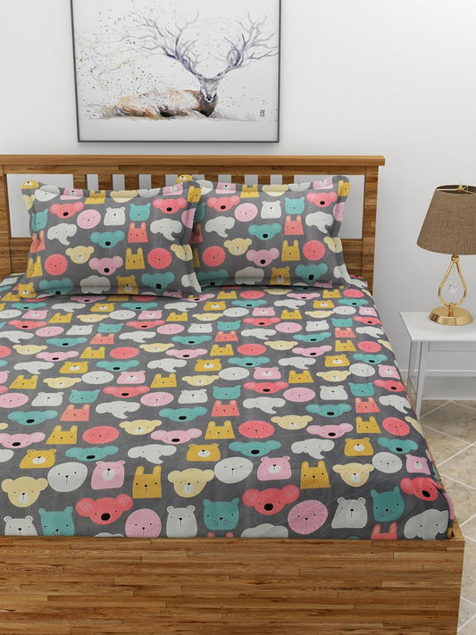 Premium Kids 3D Printed King Size Elastic Fitted Bedsheet Set β Fits up to 10" Mattress