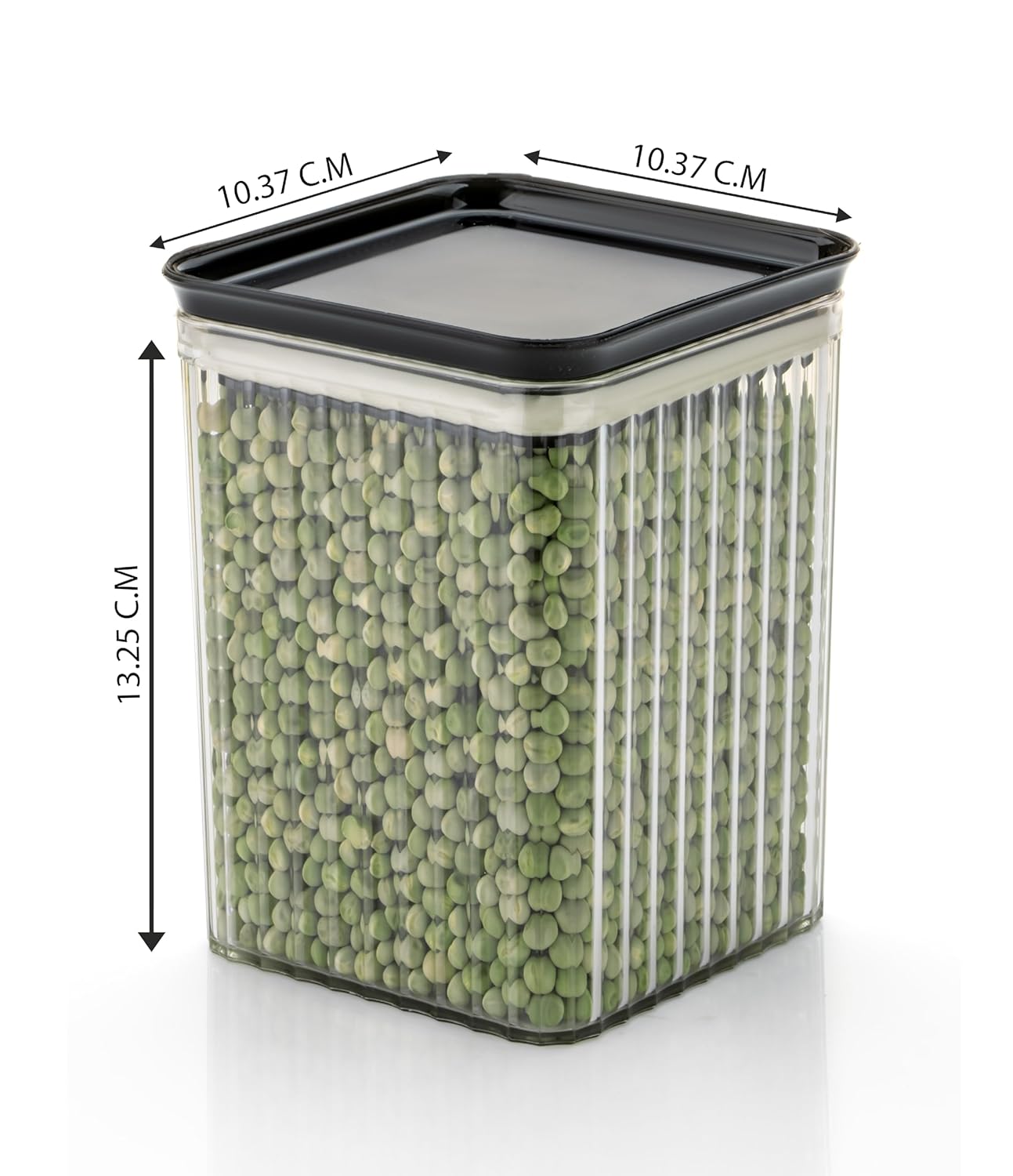 1100ml Airtight Square Food Storage Container For Kitchen, Multi Proposal Kitchen Container Set– BLACK (12 Pcs Combo)