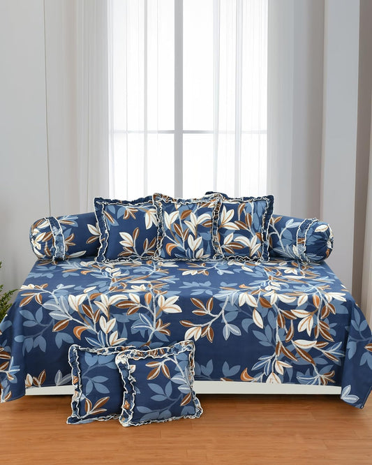 Frillora Premium Cotton Diwan Set -  8-Piece