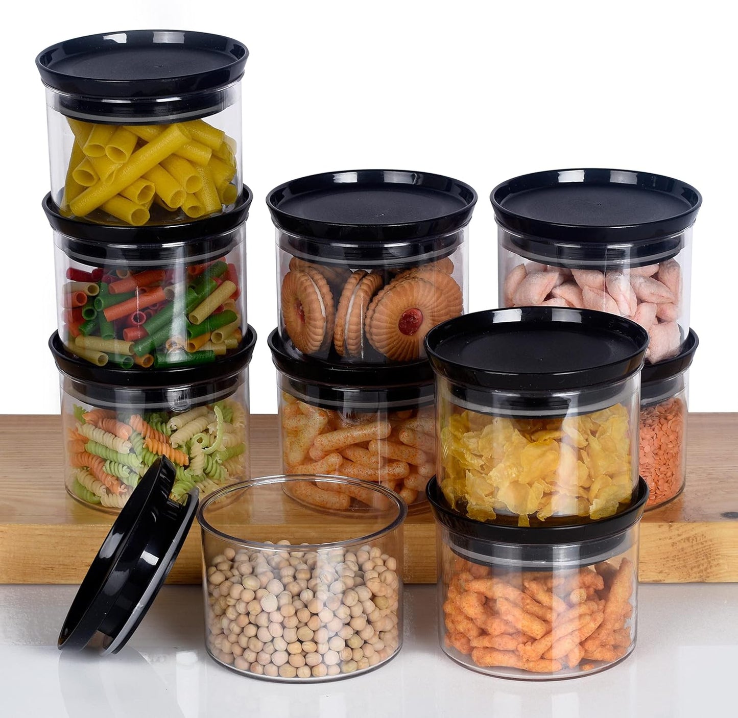 New Premium Series Container 100% Unbreakable Air Tight Container 500 ml Container – Pack of 10 (Grey)