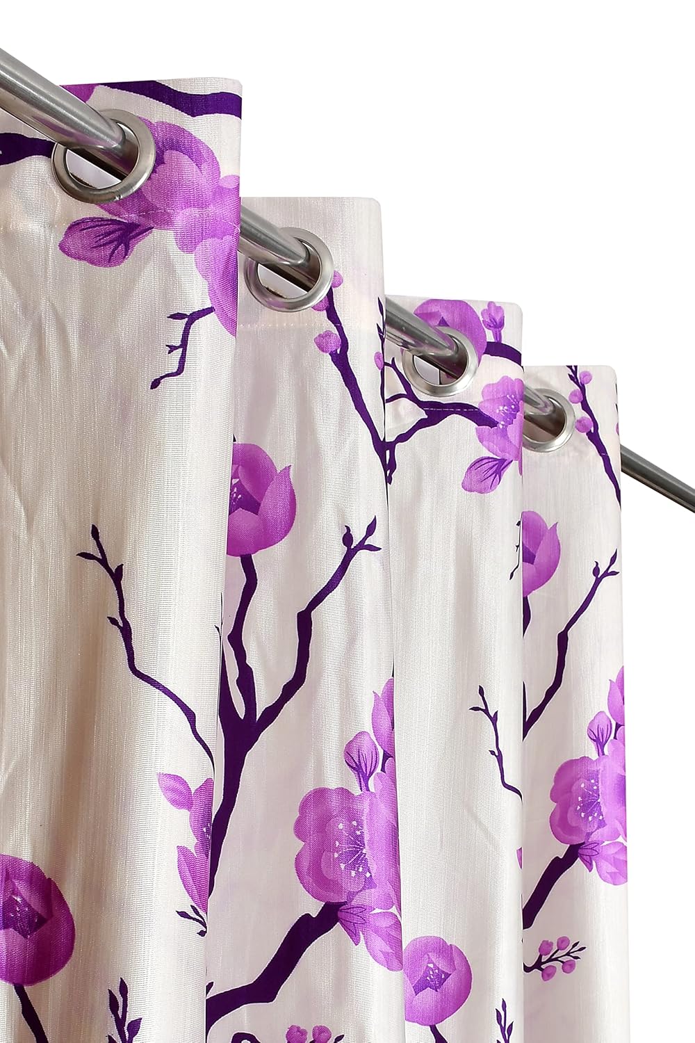 Floral Stylish Polyester Curtains – Set of 3
