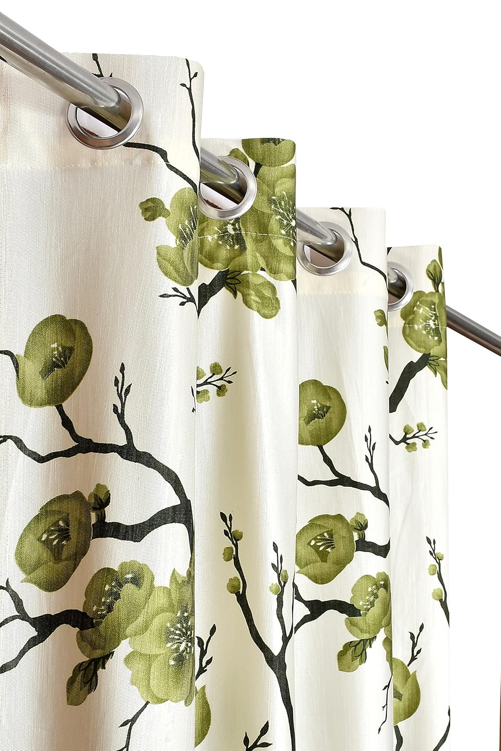 Floral Stylish Polyester Curtains – Set of 3