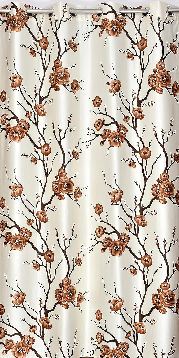 Floral Stylish Polyester Curtains – Set of 3