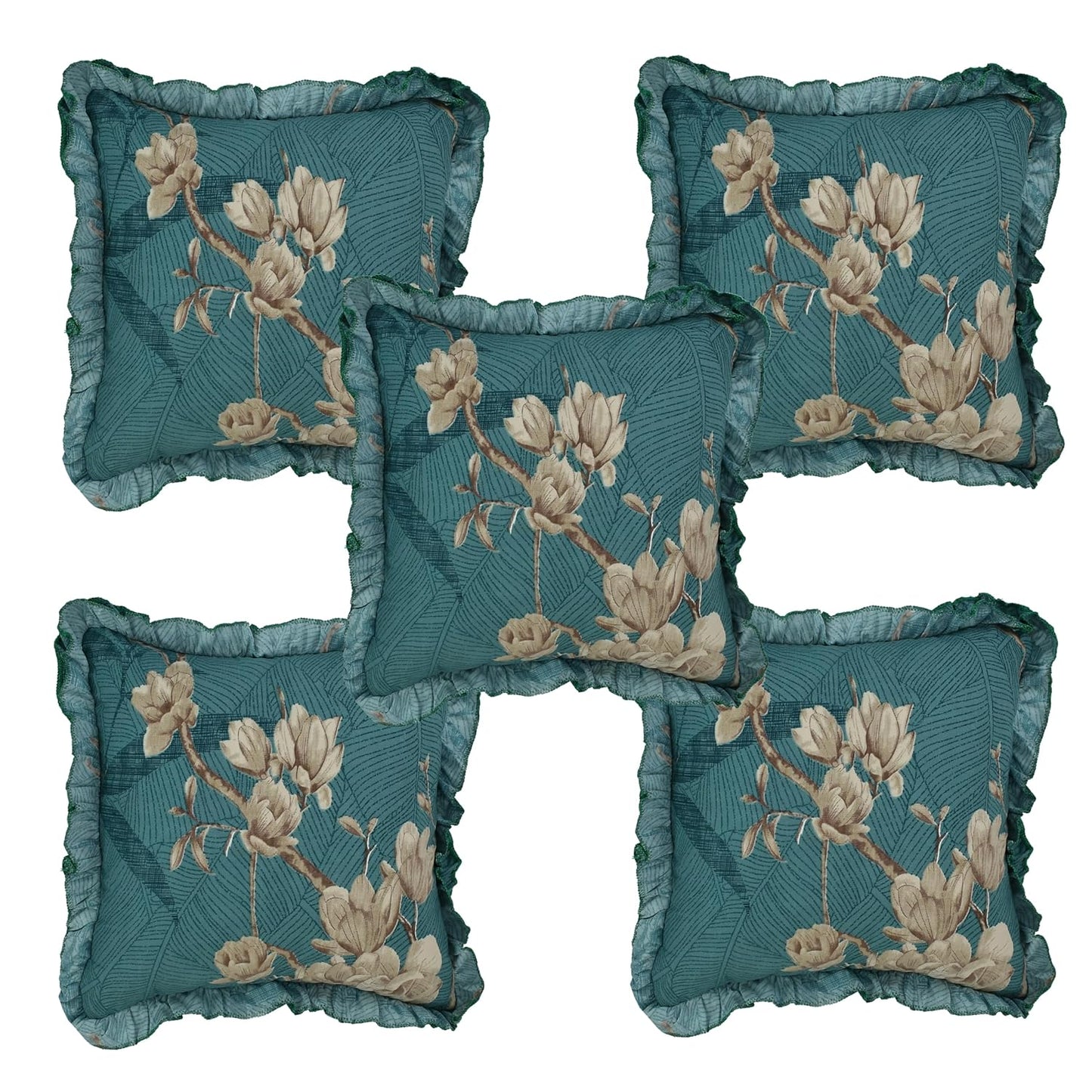 Royal Frill 8-Piece Designer Diwan Set – Floral Cotton Elegance