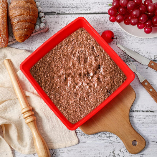 Premium SGS Certified Silicon Square Cake Mould for Baking, Bakeware Pan, 6 Inch / 15cm BPA-Free, Microwave Safe, Easy Release Baking Tin