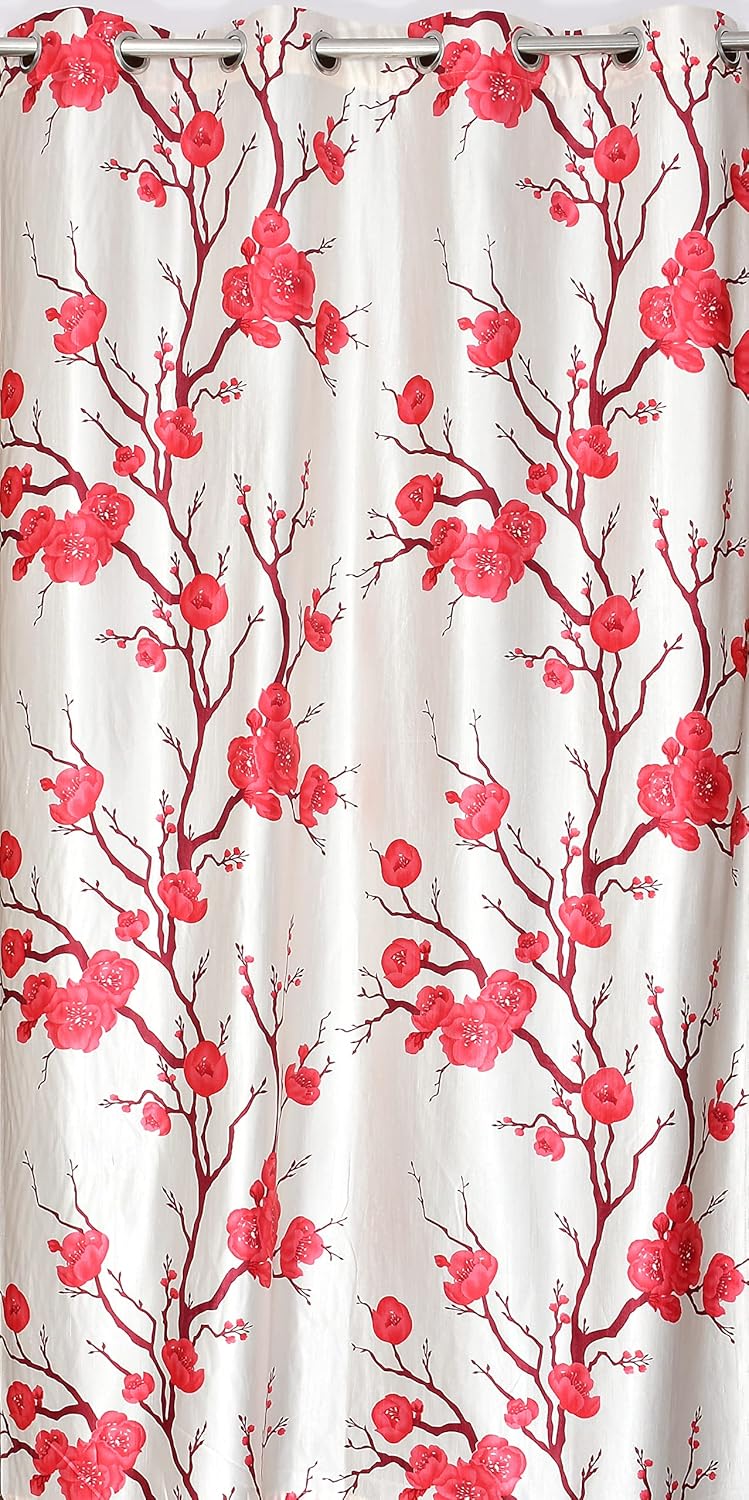 Floral Stylish Polyester Curtains – Set of 3