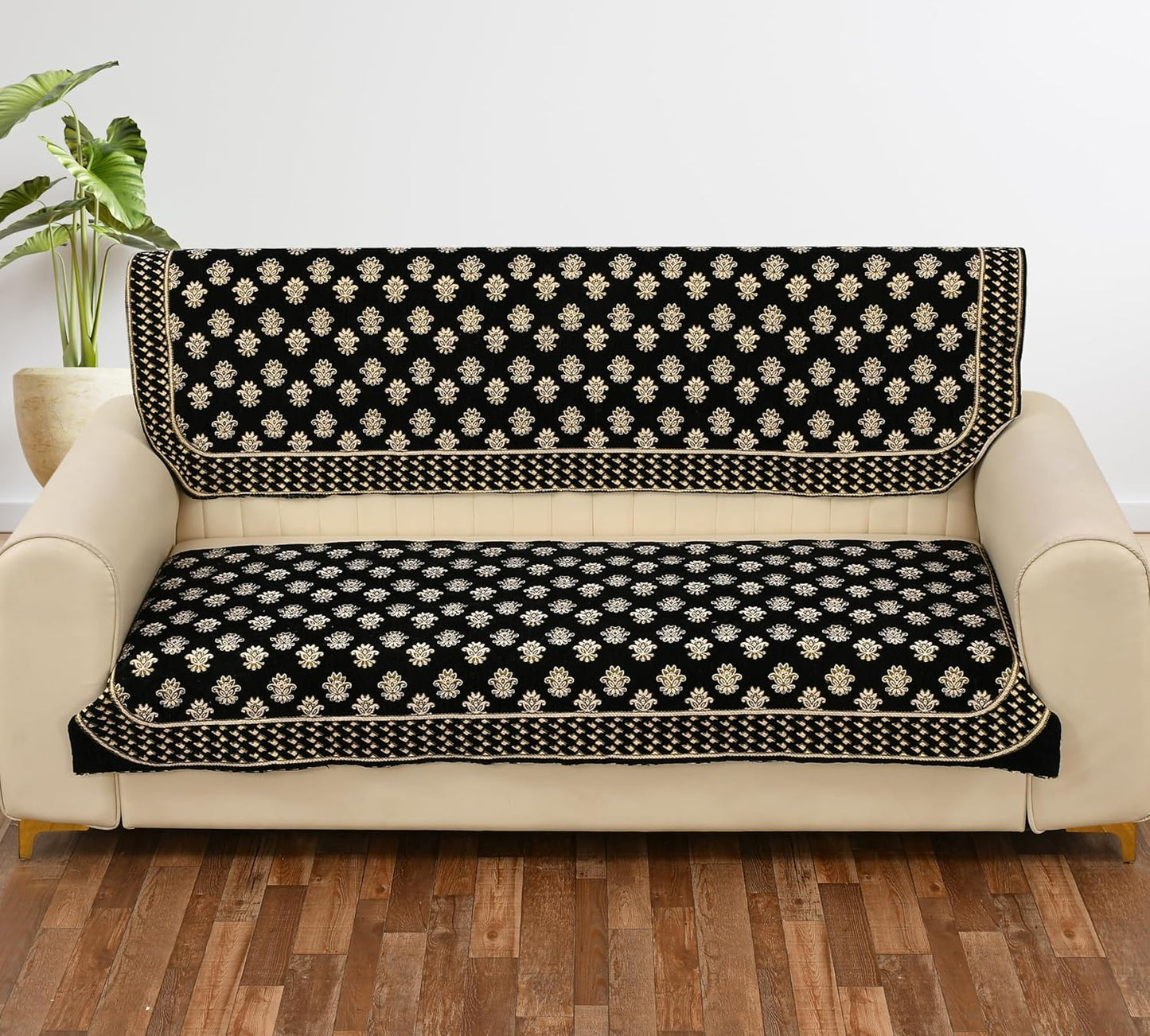 Premium Aqua Chenille Sofa Cover Set – 3 Seater