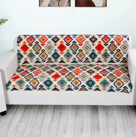 Velvura Ethnic Velvet Sofa Cover Mats β 3 Seater (Set of 2)