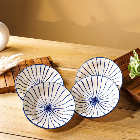Ceramic Side Serving Plates 10 Inches Quarter Plates (Pack of 4)