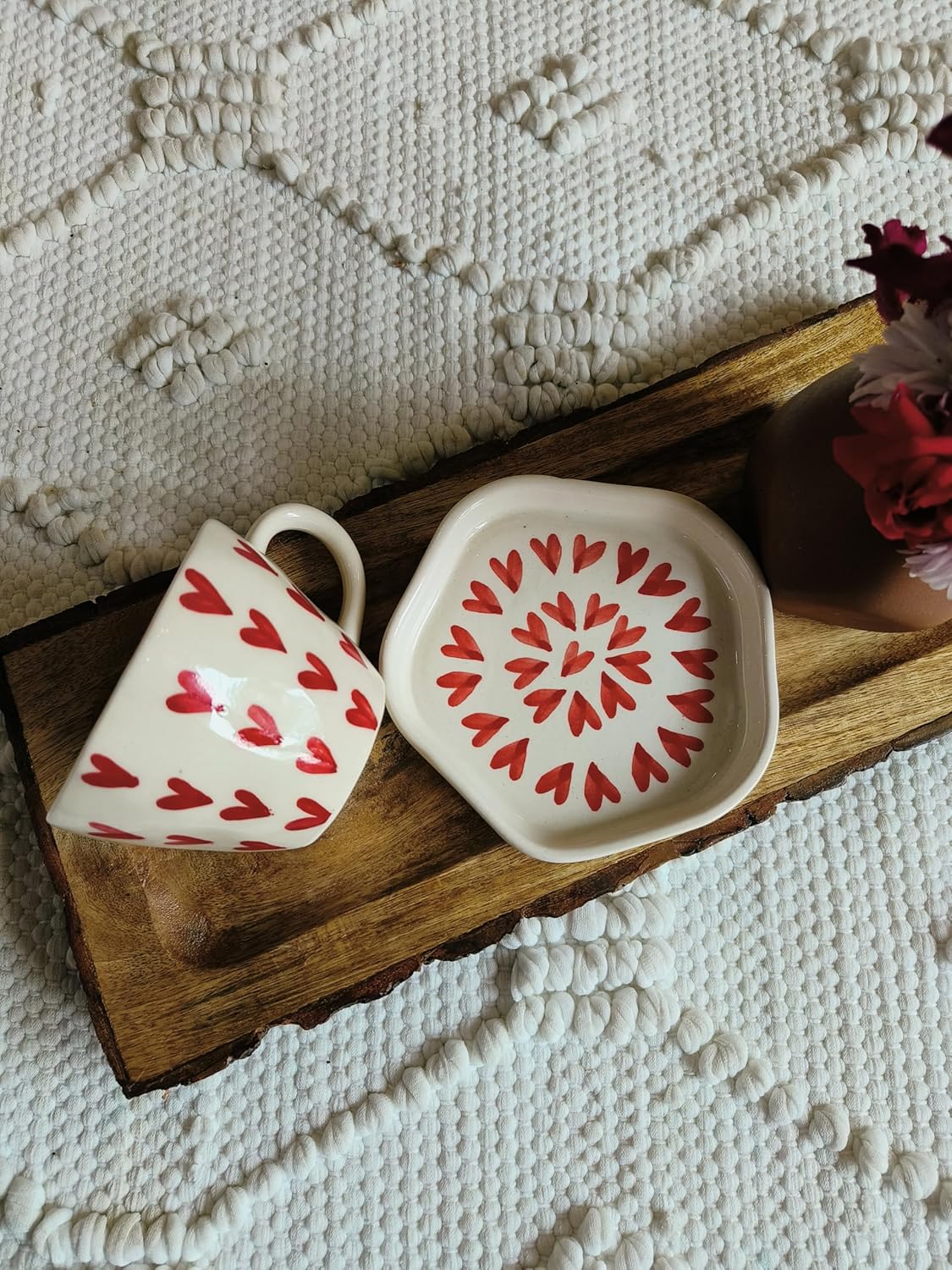 Trendy Ceramic Chai & Coffee Cup with Saucer – 200ML (Set of 1)